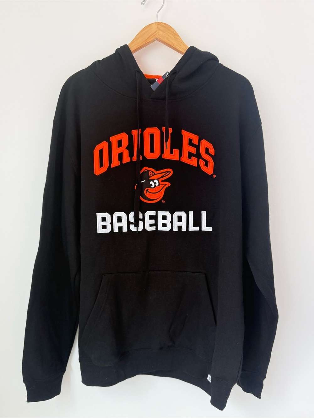 Fanatics Orioles Black & Orange Hooded Pullover with Team Lettering